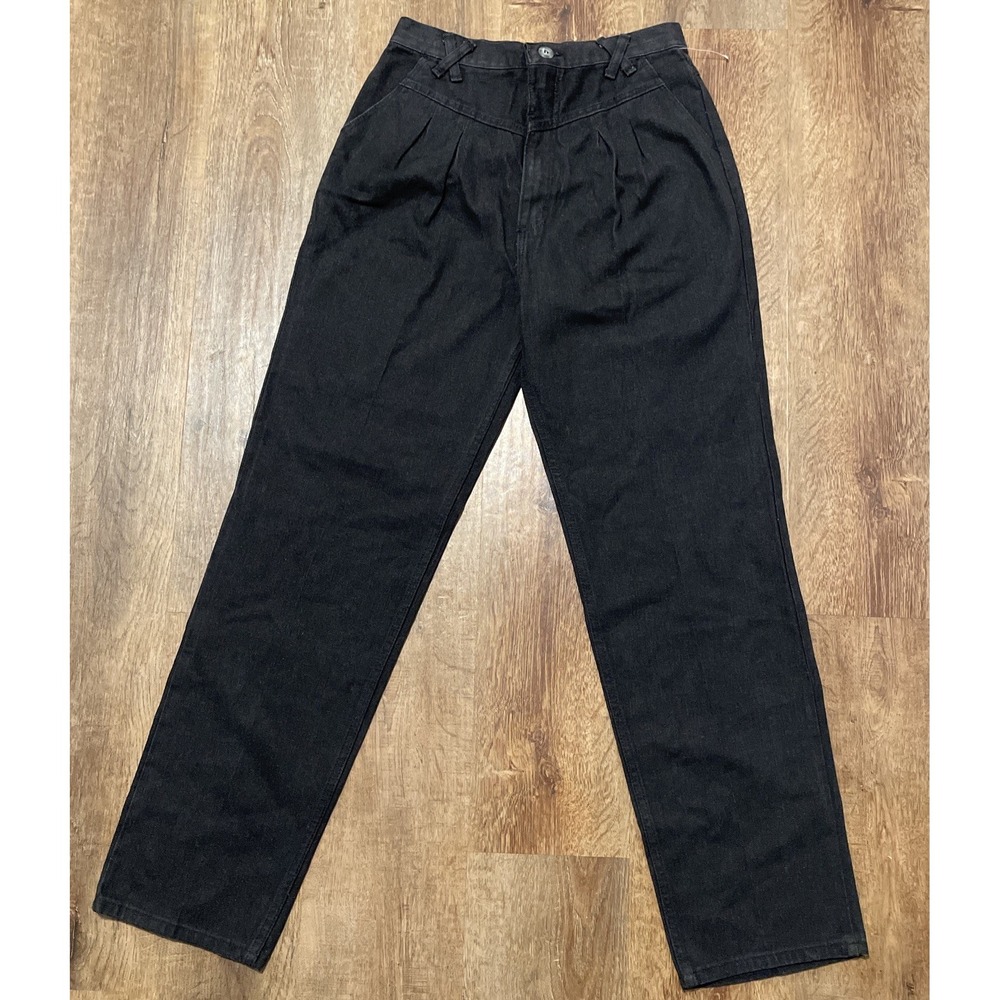 Wrangler Vintage High Rise Pleated Western Jeans Black Made in USA NA674BK 15x32